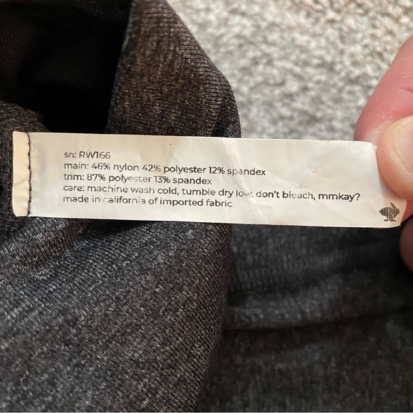 Rabbit Women's Size SM Activewear Running Gray Zip Ankle 26 x 25 Leggings - Picture 5 of 13